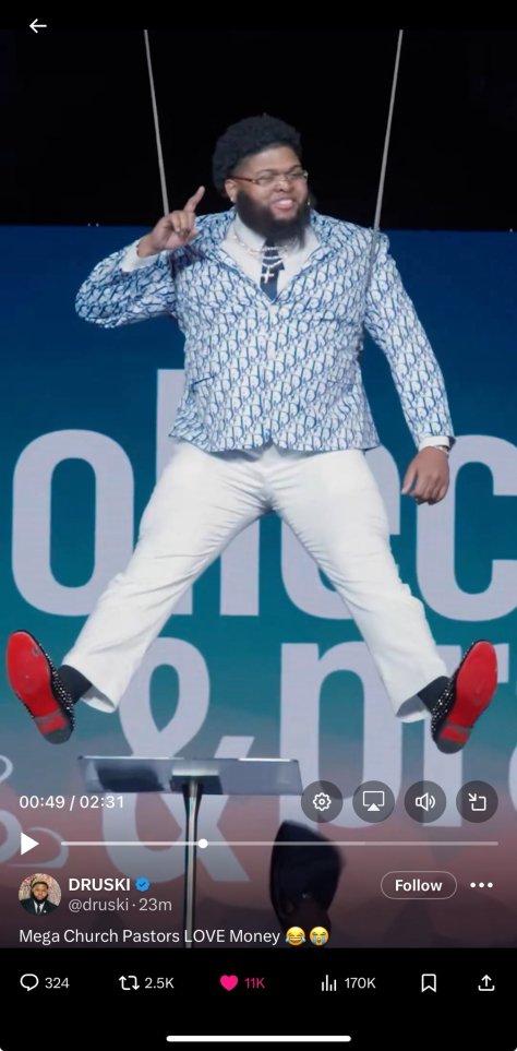 #Druski MOCKS mega church pastors! [vid]