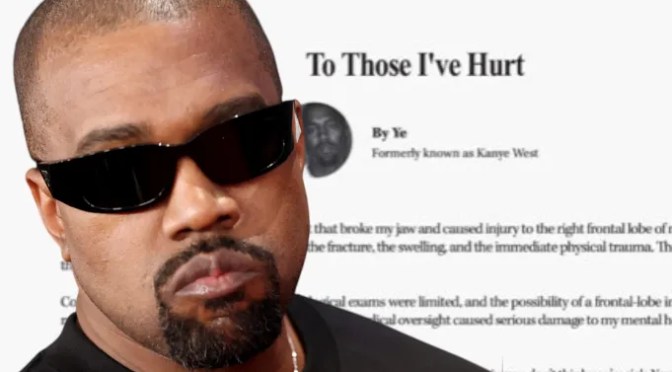 #KanyeWest formally apologizes for antisemitic remarks in the #WallStreetJournal! Cites brain injury. [details]