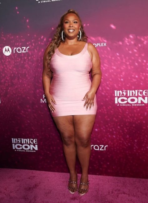 #Lizzo STUNS in tiny little dress at #ParishHilton premiere! [pics]