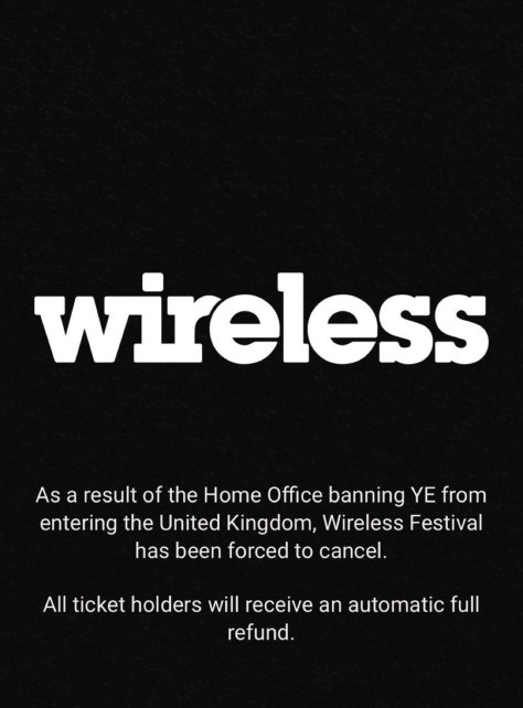 #WirelessFestival has been canceled! [details]