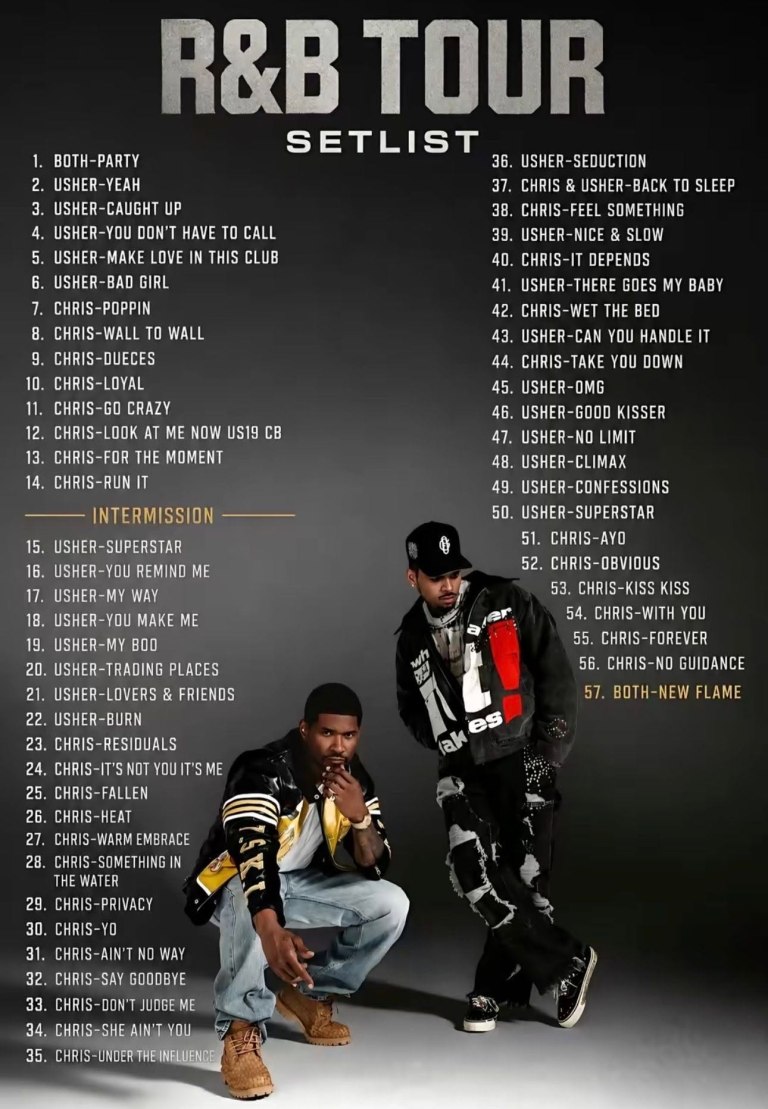 #Usher & #ChrisBrown #RnB tour Set List revealed! [details] | The ...